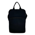 Borsa porta tablet in tessuto Oxford nero con doppi manici e tasca frontale con zip - Nero