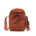 Umhängetasche in Karamel-Orange aus Nylon mit verstellbarem Riemen und Kordelzugtasche - Orange