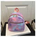 Detail of gradient nylon backpack with flower zipper and Lovely embroidery heart print - Purple