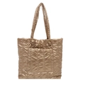 Gesteppte Puffer-Tragetasche in Champagnergold mit Metallic-Finish und Henkeln - Gold