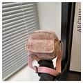 Sac bandoulière rose en velours côtelé avec motif nœud et sangle ajustable - Rose