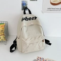 Zaino minimalista in nylon beige con stampa Subtex e grande capacità interna - Bianco avorio