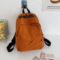 Zaino in nylon arancione con stampa a lettere Subte e ampio scomparto frontale - Arancione