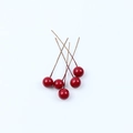 Bayas rojas artificiales para manualidades navideñas con cinco frutas de espuma brillantes - Pequeño (1CM Rojo) / Rojo