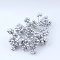 Bacche natalizie artificiali argentate per composizioni floreali e addobbi natalizi - Argento a tre punte