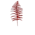 Foglia di felce rossa glitterata per decorazione dell'albero e scene di Natale - Rosso
