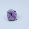 Artificial purple dried cotton flower head for DIY wreaths and home flower decor - Purple