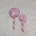 Lot de deux sucettes spirales rouge et blanc en acrylique pour décoration de Noël - Grand / Rouge et Blanc