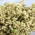 Bacche artificiali dorate glitterate per decorazioni natalizie e alberi di Natale - Oro glitterato a tre punte