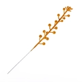 Einzelner orangefarbener beflockter Beeren-Zweig mit Samt-Textur für Weihnachts-Deko - 32cm / Gelb
