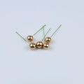 Golden artificial berries cluster with five metallic pearls on stems for DIY floral crafts - Small (1CM Gold) / Gold