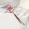 Handgefertigte rosa getrocknete Baumwollblütenstiele für DIY-Hochzeiten und Deko - 20cm / Rosa
