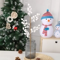 Glitzernder weißer künstlicher Weihnachtsbeerenzweig in Glasvase für festliche Dekoration - 10-Kopf Weißer Granatapfel 5-Zweig