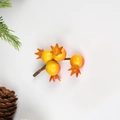 Künstliche gelbe und orangefarbene Granatapfelbeeren für Weihnachts- und DIY-Dekoration - Orangeroter kurzer Zweig (Stil 6)