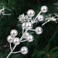 Artificial silver berry decorative branch for Christmas DIY wreaths and festive displays - 18cm / 12-Head Silver Berries