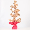 Goldener künstlicher Beerenbaum mit festlicher roter Stoffbasis für Neujahrsdekoration - 40CM Gold (8 Gabeln)