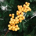 Vibrant yellow and orange artificial berry branch for festive Christmas floral decor - 12-Head Bi-color Mulberry Bunch