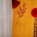 Ramo di bacche rosse artificiali decorative con frutti tondi di schiuma per feste - 12 Teste 6 Forche Bacche Rosse