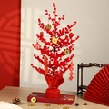 Decorazione albero di bacche rosse per Capodanno Cinese con ciondoli fortunati - 50cm (Con Ornamenti) / Rosso