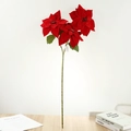 Driekoppige kunstmatige kerstster van rood fluweel voor kerstversiering - Rood