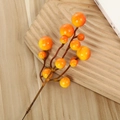 Artificial snowy red berries branches with frosted finish for Christmas home decor - Yellow Orange