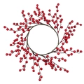 Lebendiger roter Beerenkranz für Weihnachten und festliche Tischdekorationen - 17 Köpfe Rot 30CM