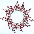 Künstlicher Weihnachtskranz mit roten und schwarzen Beeren und integrierten LED-Lichtern - 17 Köpfe Zweifarbig 30CM