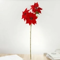 Rote künstliche Weihnachtsstern-Blume mit drei Köpfen für elegante Weihnachtsdekoration - Rot