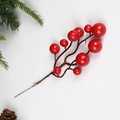 Artificial red berry branch for Christmas and New Year festive home decoration - 10-Head Red Berry