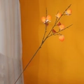 Kunstmatige persimmon tak met realistische vruchten voor feestelijk interieur - 6-kops Bladeloze Kaki