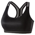 Sujetador deportivo negro con malla gris y tejido transpirable de secado rápido - XS / Negro