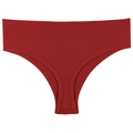 Dunkelroter nahtloser T-Back-Tanga für Damen mit breitem elastischem Sportbund - M / Burgunderrot