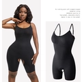 Women's black high waist shaping bodysuit with adjustable straps and tummy control - S / Black