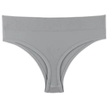 Grauer nahtloser Baumwoll-Tanga mit breitem Rippbund für sportliche Damen - M / Grau