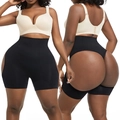 Faja reductora negra de talle alto con diseño abierto para levantamiento de glúteos - M / Negro