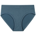Women's seamless ribbed cotton panties in elegant grey blue with wide elastic waistband - Blue