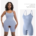Seamless lilac bodysuit for women with adjustable straps and tummy control feature - S / Dresses / Light Blue
