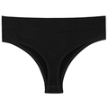 Nahtloser schwarzer Damen-String mit breitem Rippbund und hohem Beinausschnitt - M / Schwarz