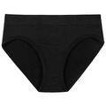 Women's black ribbed seamless cotton antibacterial underwear in a minimalist style - Black