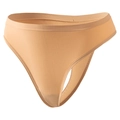 Nude skin tone seamless cotton thong for women with a low-waist sexy athletic fit - S / Nude
