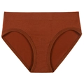 Women seamless ribbed cotton panties in caramel brown with elastic wide waistband - Caramel color