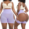 Purple high waist tummy control shapewear with open butt lifting design and mesh fabric - Light Purple