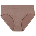 Women's seamless ribbed cotton panties in dusty purple with reinforced waistband - Dusty Pink