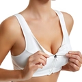 Soutien-gorge de sport blanc avec zip frontal et mesh respirant pour maintien optimal - S / Blanc