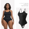 Black body sculpting bodysuit with tummy control and push-up effect for women - S / Black