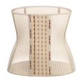 Ademende nude waist trainer met 4-rijige haaksluiting en meshstof voor buikcorrectie - 3XL / Huidskleur