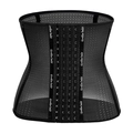 Zwarte tailletrainer van ademend mesh materiaal met meervoudige haaksluiting - XS / Zwart