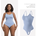 Body sculptant bleu clair pour femmes avec bretelles réglables et gaine amincissante - S / Rose bonbon