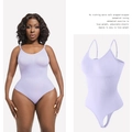 Body gainant lavande pour femme avec effet ventre plat et fines bretelles réglables - S / Violet Clair