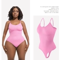 Body sculptant rose sans couture avec bretelles réglables et effet ventre plat gainant - S / Rose